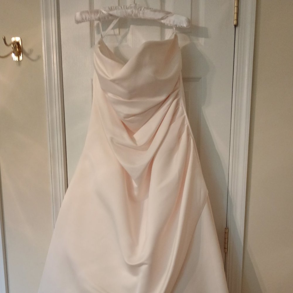 Michelangelo Strapless Wedding Dress, Size 20, Light Gold (ivory)